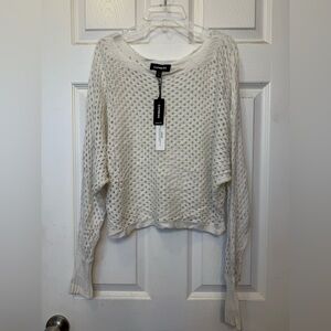 NWT White Express Knit Sweater
